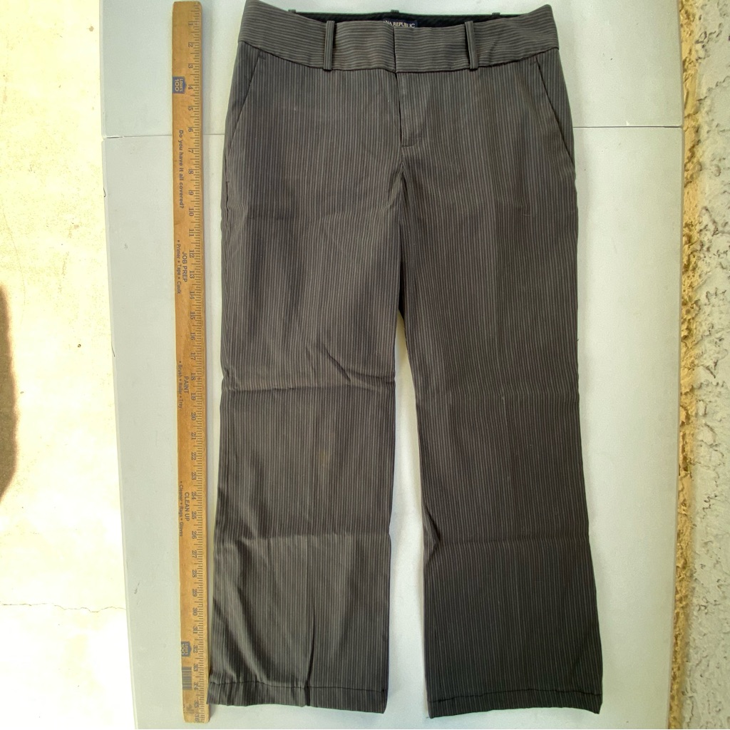 Banana Republicic Striped Straight Leg Martin Pants Size 2 26 Mid Rise Work